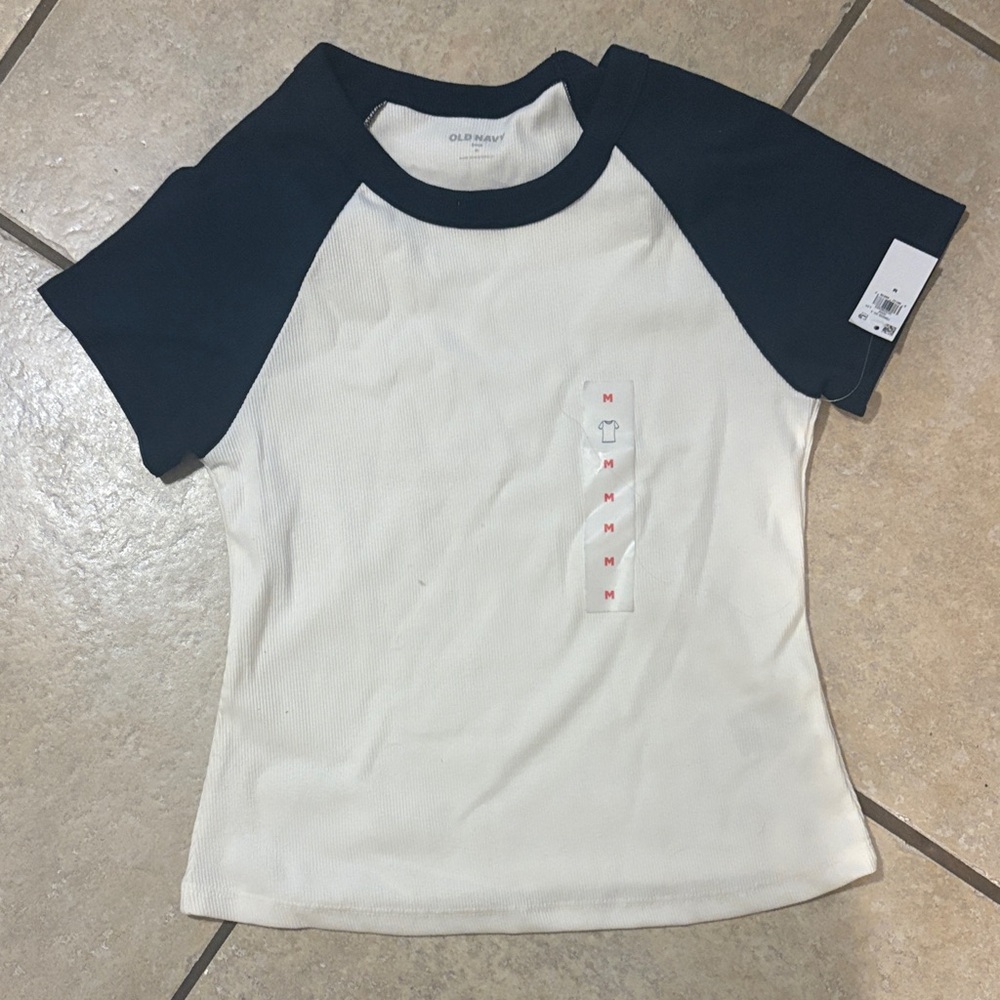 Old Navy Kids' Navy and White Raglan Tee